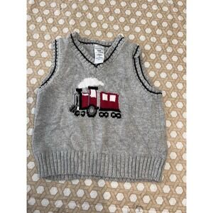 Sweater Vest Baby Boy George Size 3-6 Months Gray Train
